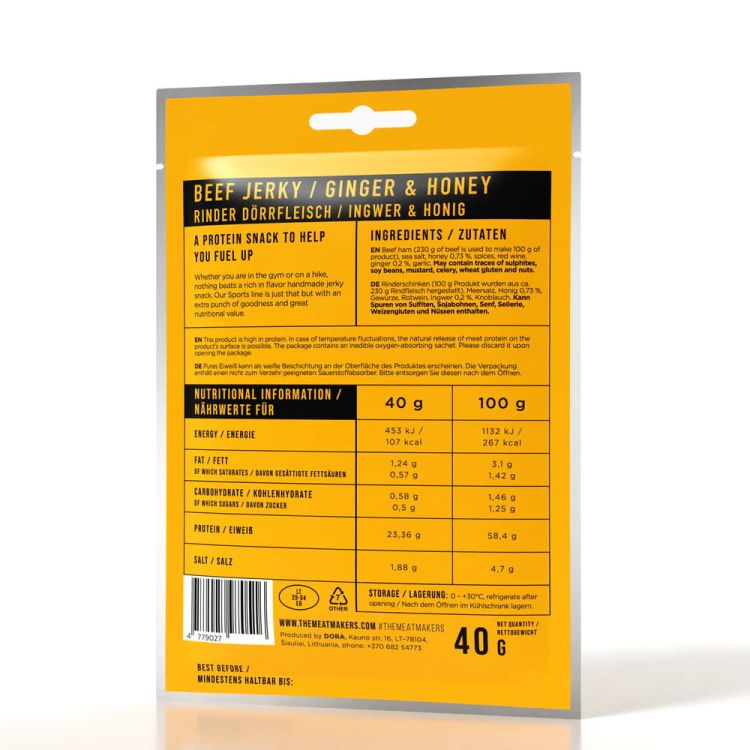 Suszona wołowina - sport beef jerky ginger &amp; honey 40 g