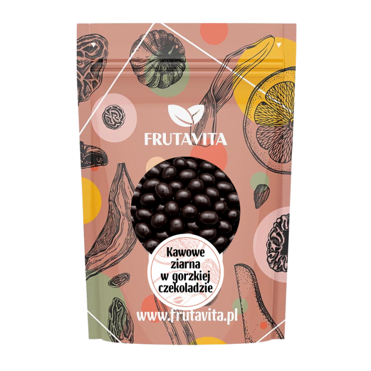 Kawowe ziarna w gorzkiej czekoladzie opakowanie.png