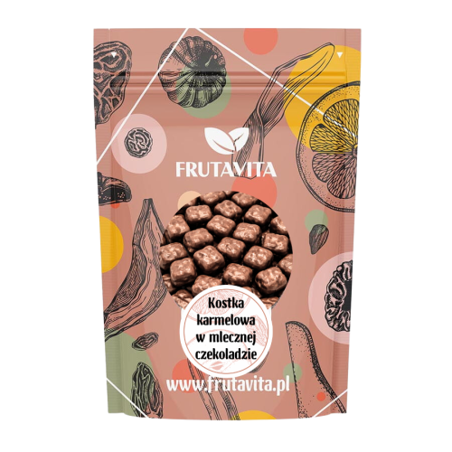 Kostka karmelowa w mlecznej czekoladzie opakowanie.png