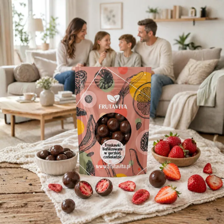 Truskawki liofilizowane w gorzkiej czekoladzie 150 g