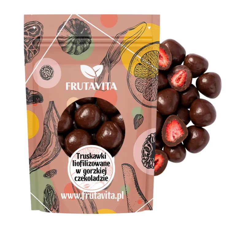 Truskawki liofilizowane w gorzkiej czekoladzie 150 g