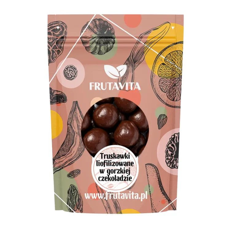 Truskawki liofilizowane w gorzkiej czekoladzie 150 g