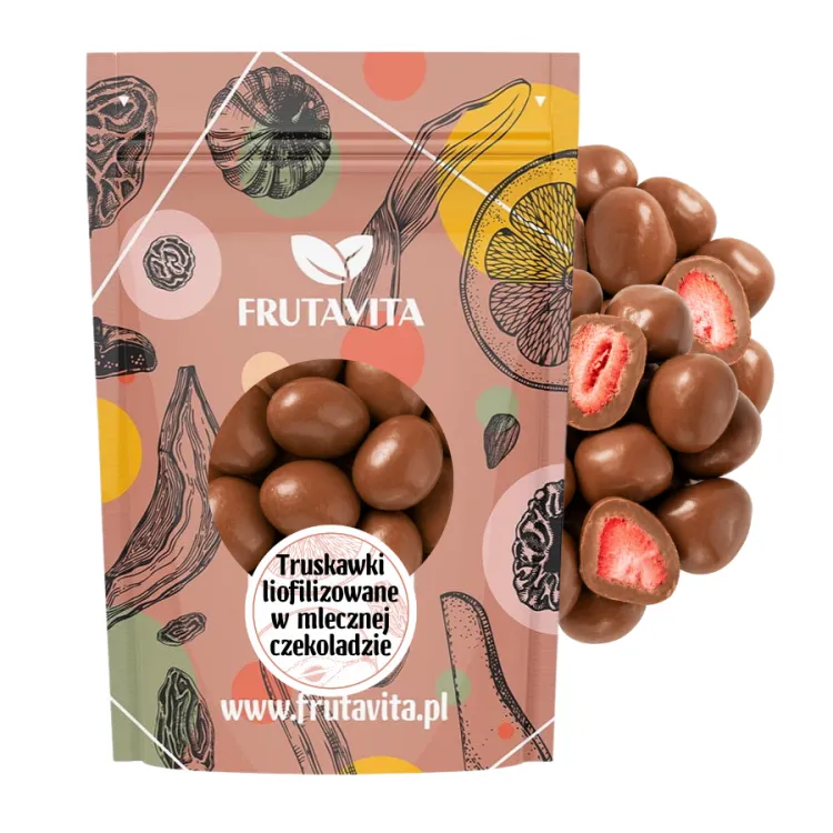 Truskawki liofilizowane w mlecznej czekoladzie 150 g