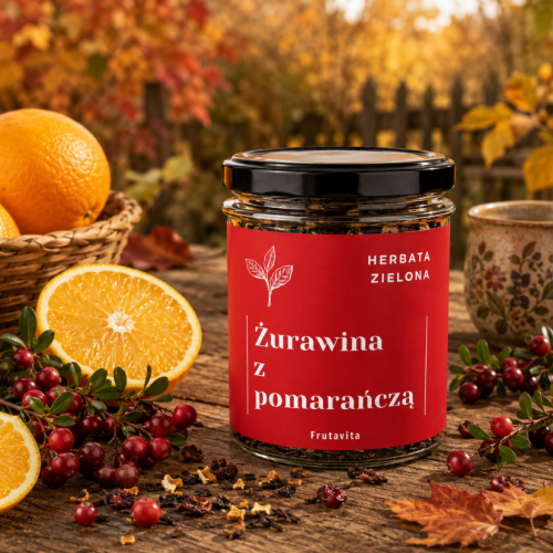 Herbata zielona Żurawina z Pomarańczą